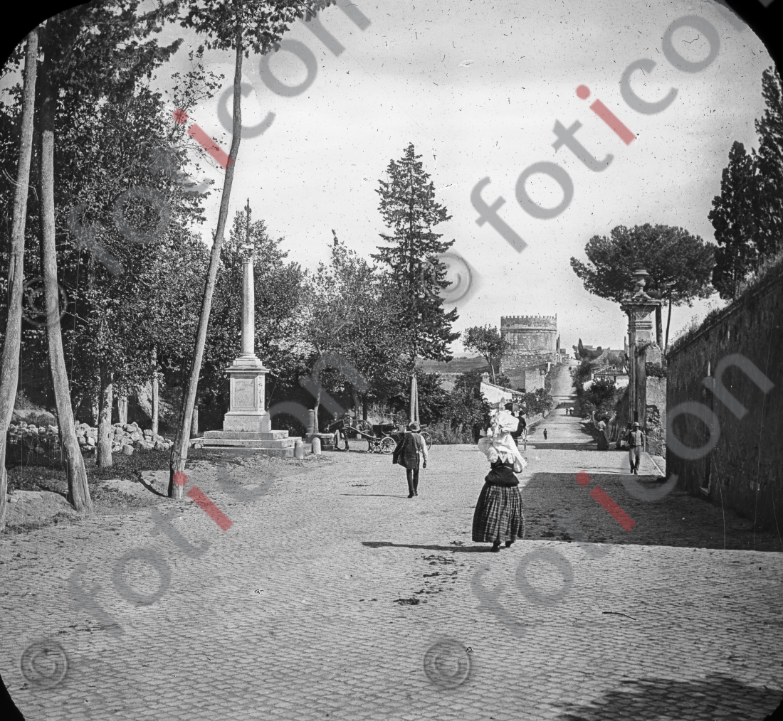 Via Appia | Via Appia - Foto foticon-simon-147-054-sw.jpg | foticon.de - Bilddatenbank für Motive aus Geschichte und Kultur